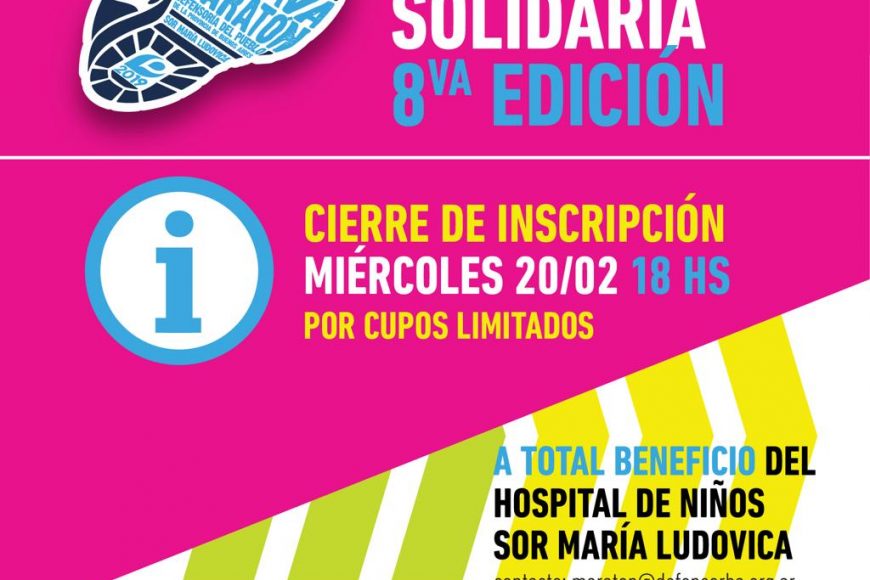 Maratón Solidaria: cierra la inscripción